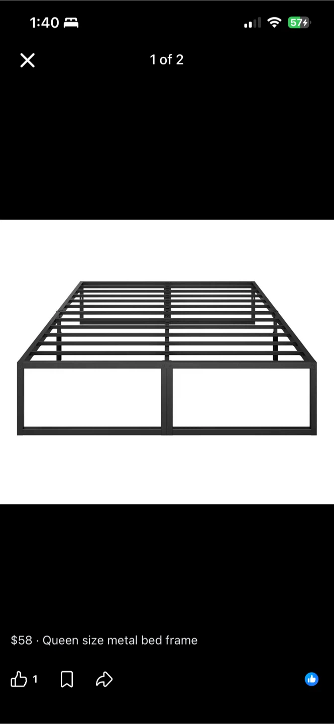 Queen Size Metal Bed Frame - photo 4