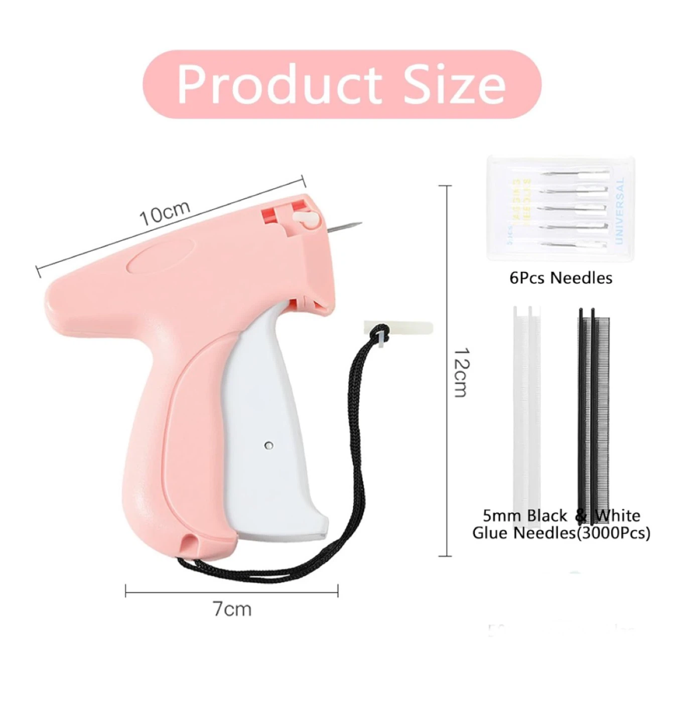 Pink Price Tagging Gun with Needles and Fasteners