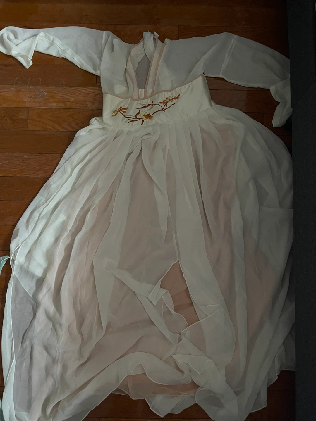 White Embroidered Kimono Style Dress