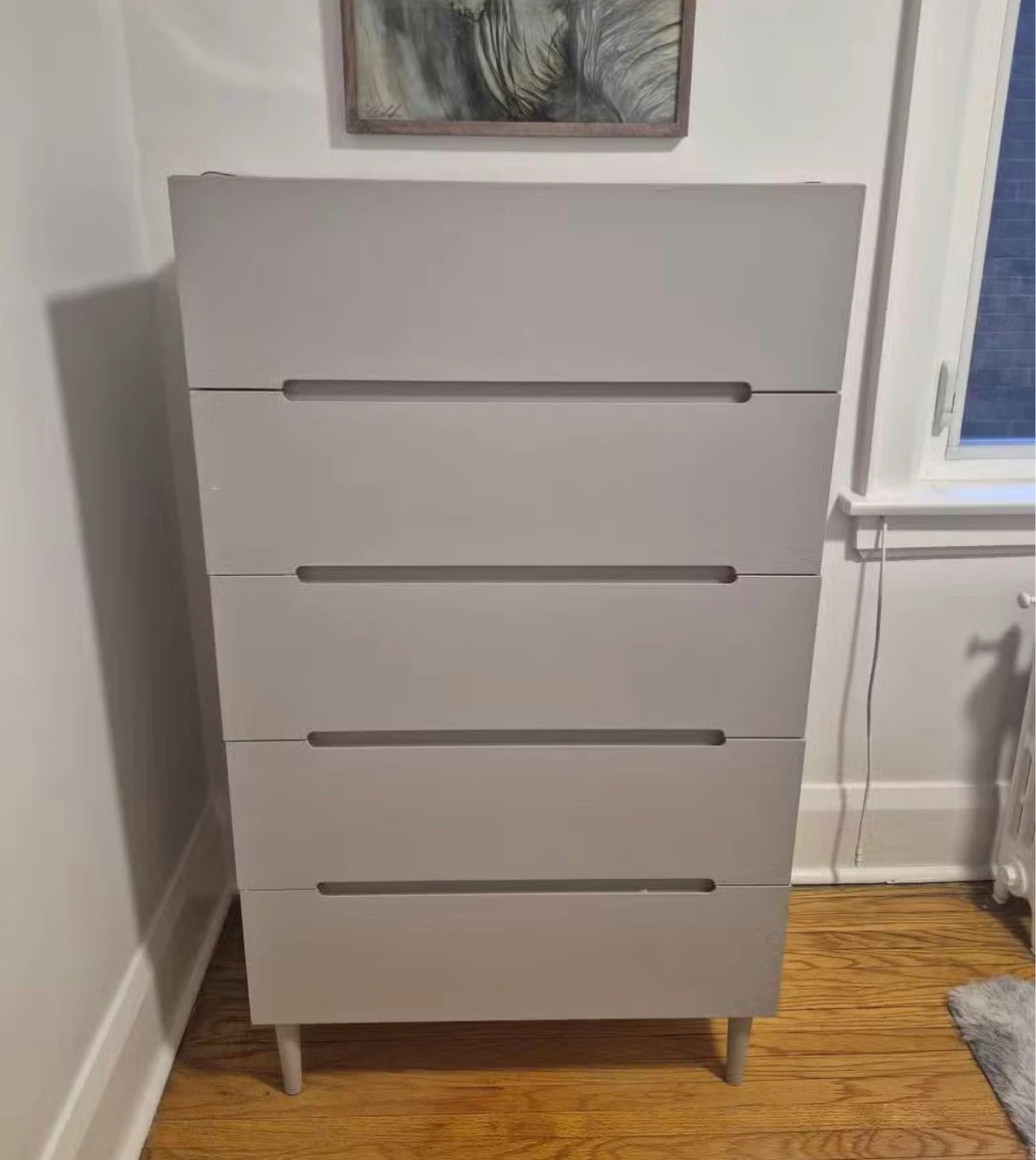Grey 5-Drawer Dresser