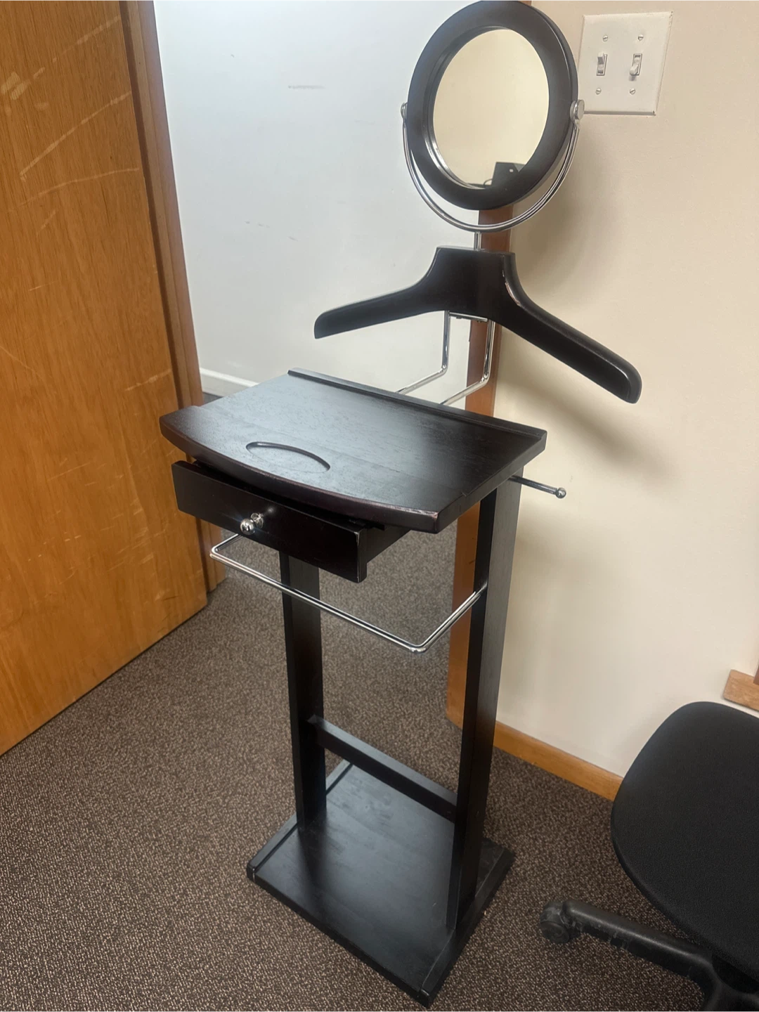 Wooden Valet Stand with Mirror - photo 4