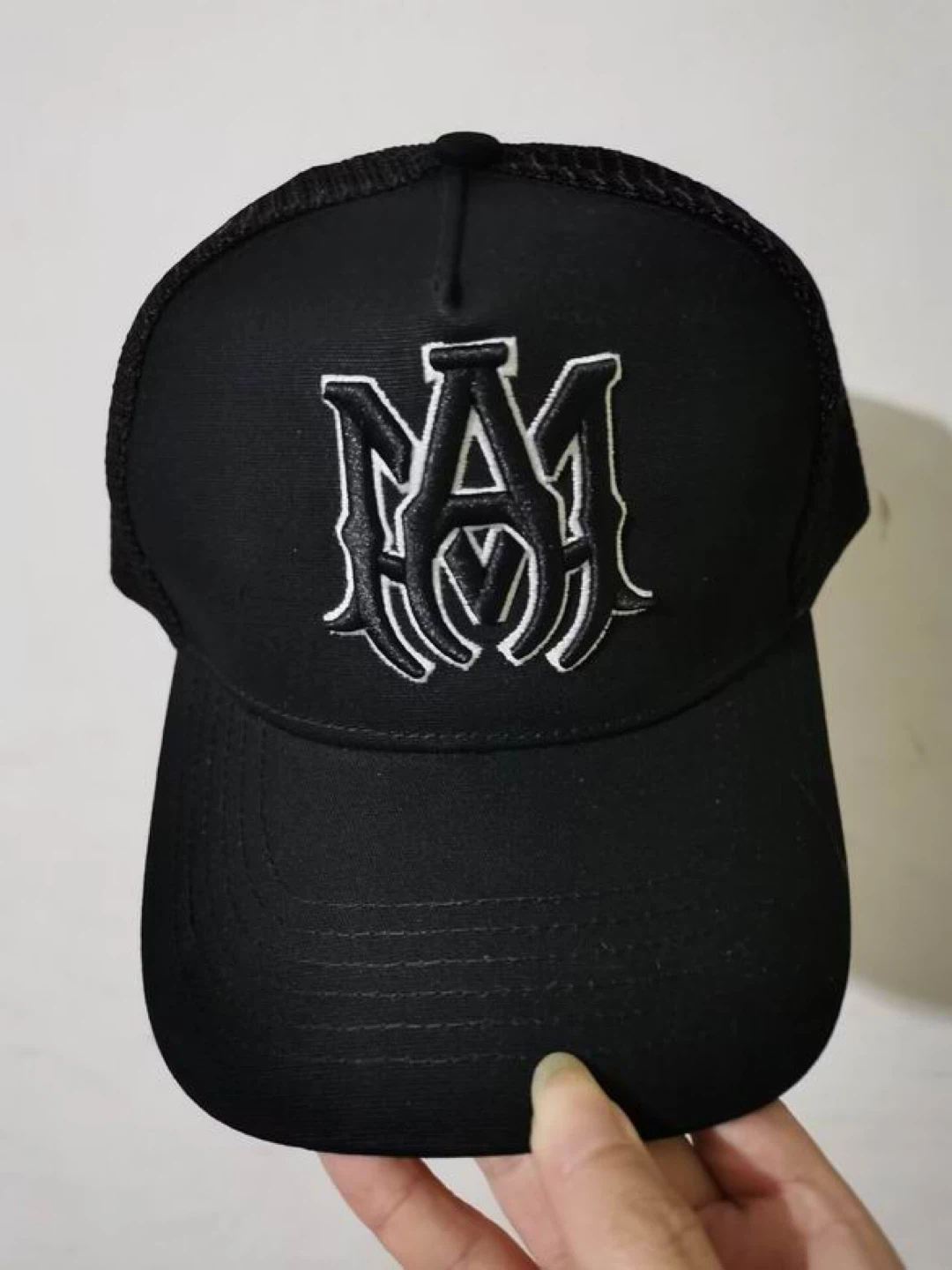 AMIRI Black Trucker Hat with Embroidered Logo - photo 5