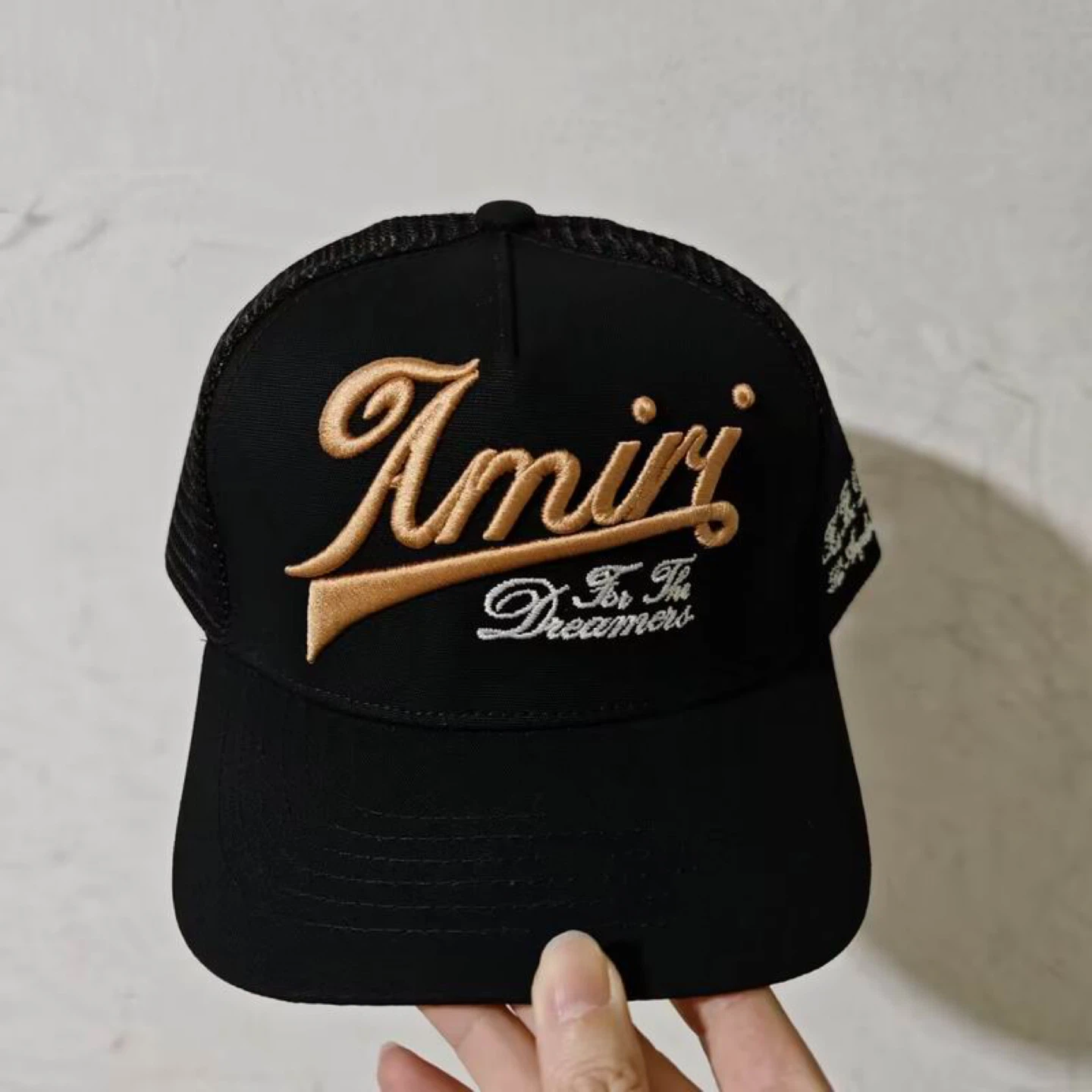 AMIRI Black Trucker Hat with Embroidered Logo - photo 2