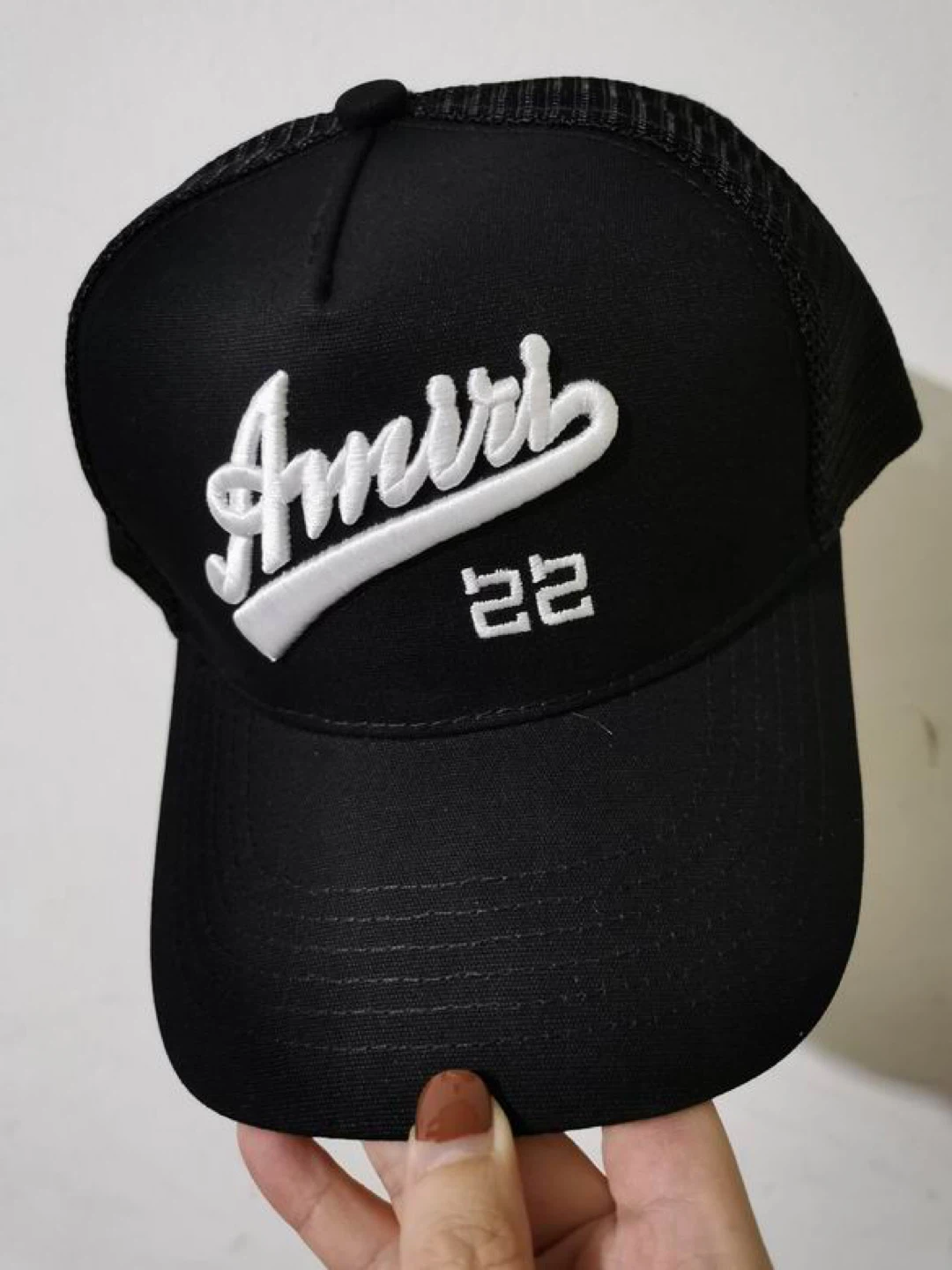 AMIRI Black Trucker Hat with Embroidered Logo - photo 4