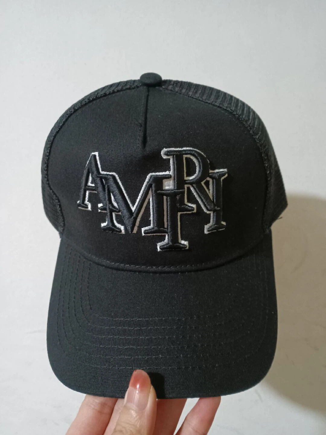 AMIRI Black Trucker Hat with Embroidered Logo - photo 3