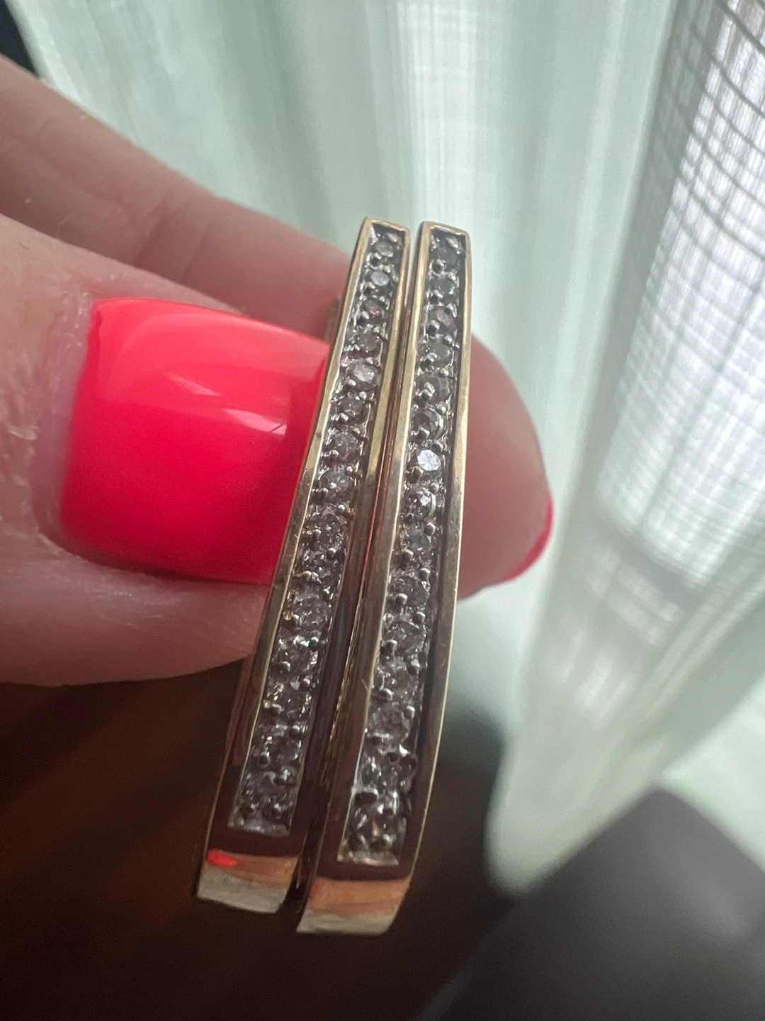 10 k Gold Tone Oval Hoop Earrings with Scrollwork Detail - photo 3