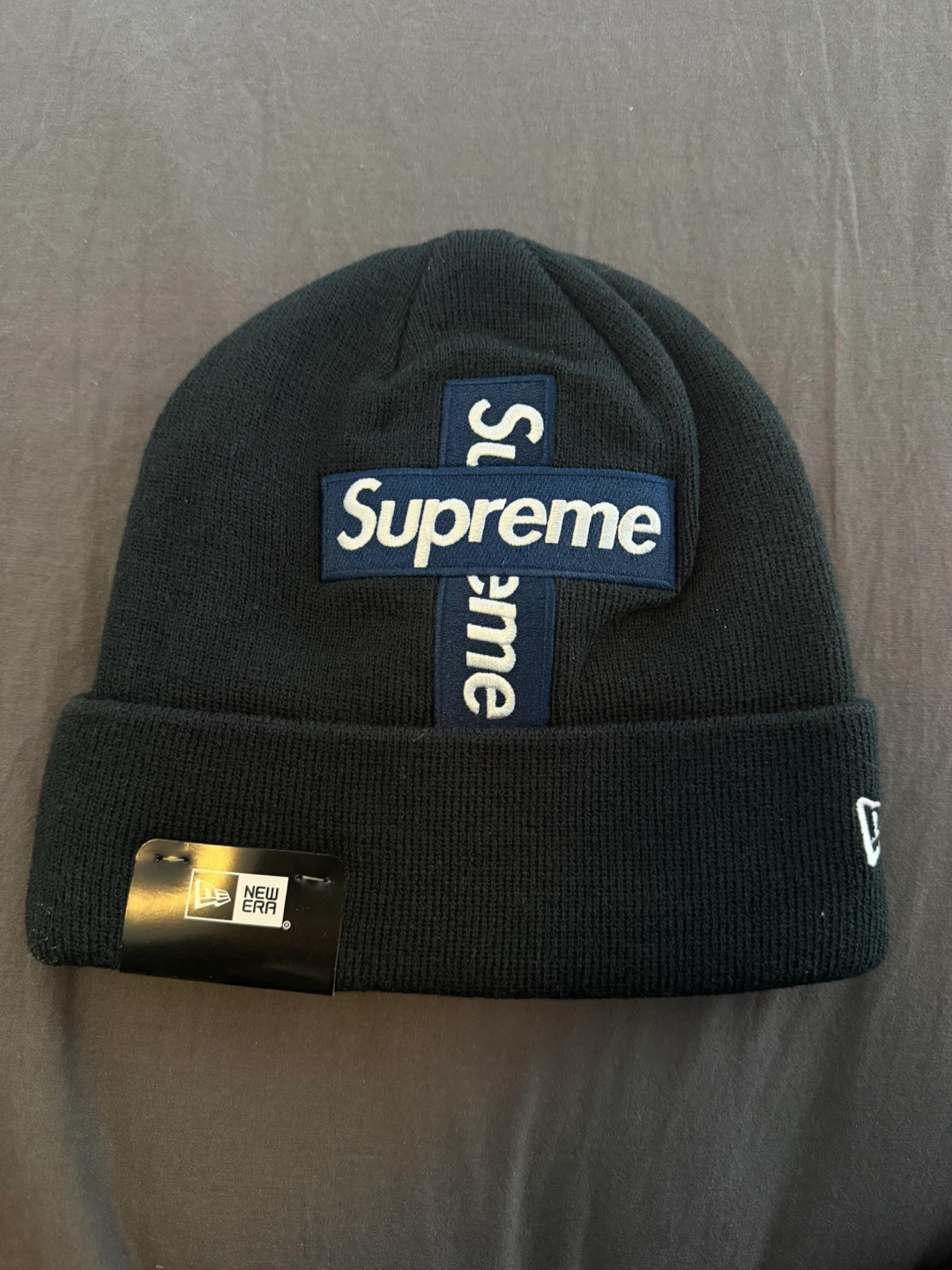 Supreme New Era Cross Box Logo Beanie - Black
