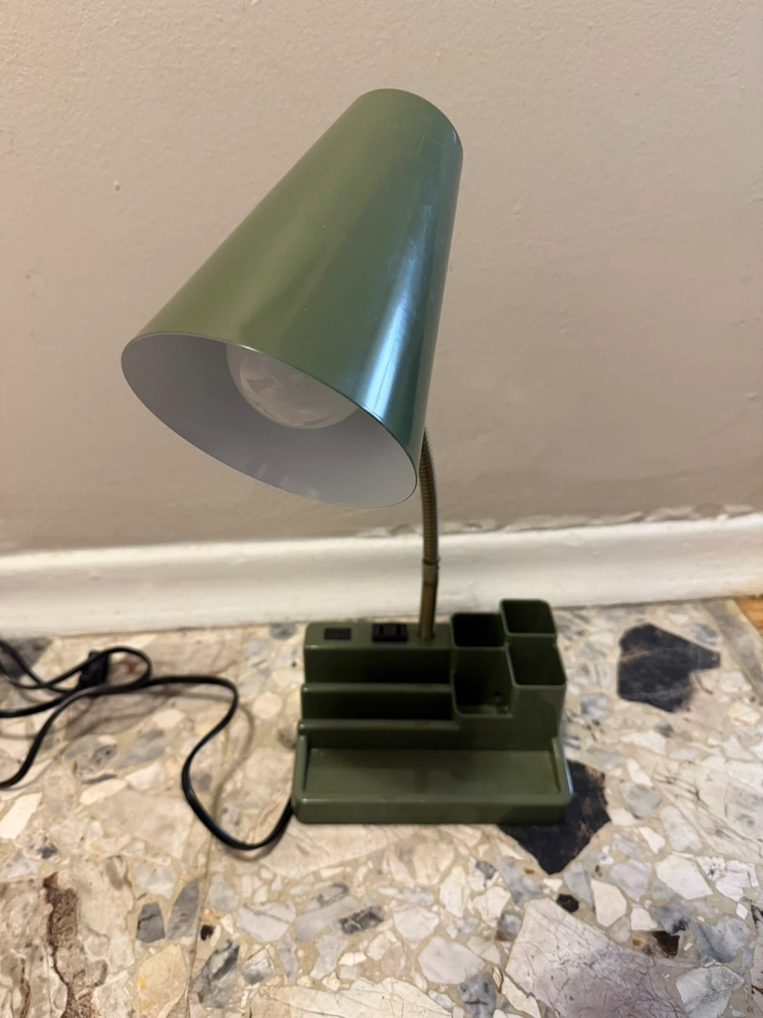 Green Desk Lamp with Organizer Base