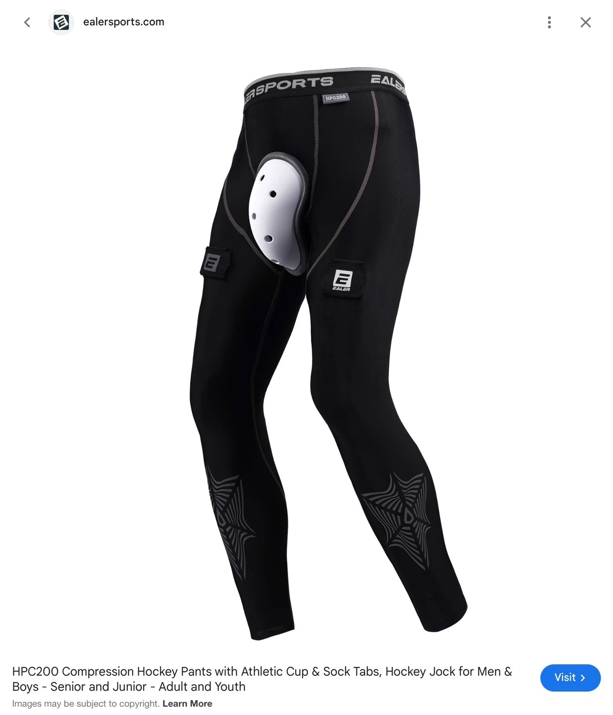 EALERSPORTS New Large Compression Hockey Pants