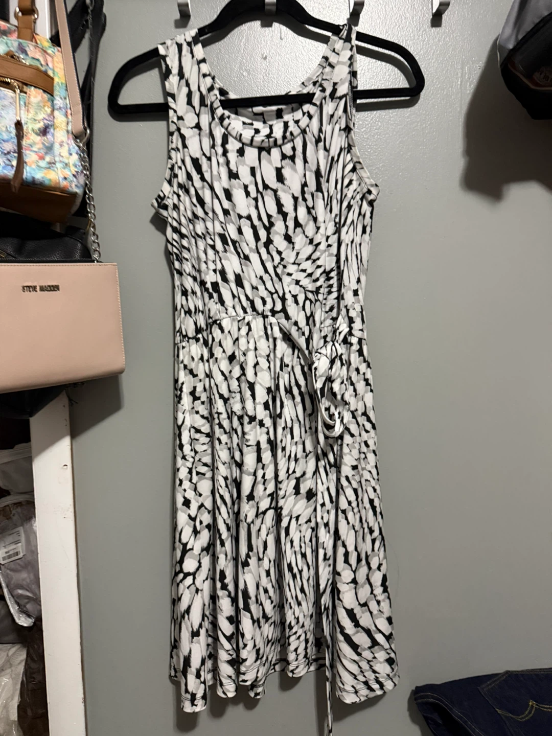 Athleta Black & White Print Sleeveless Dress Size M - photo 5