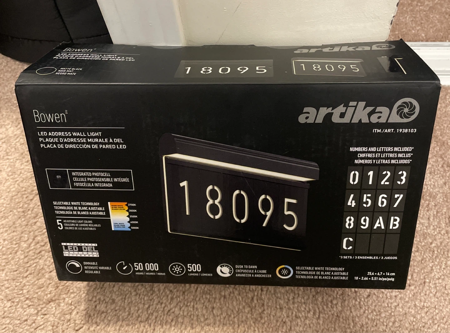 New Bowen LED Address Wall Light Matte Black