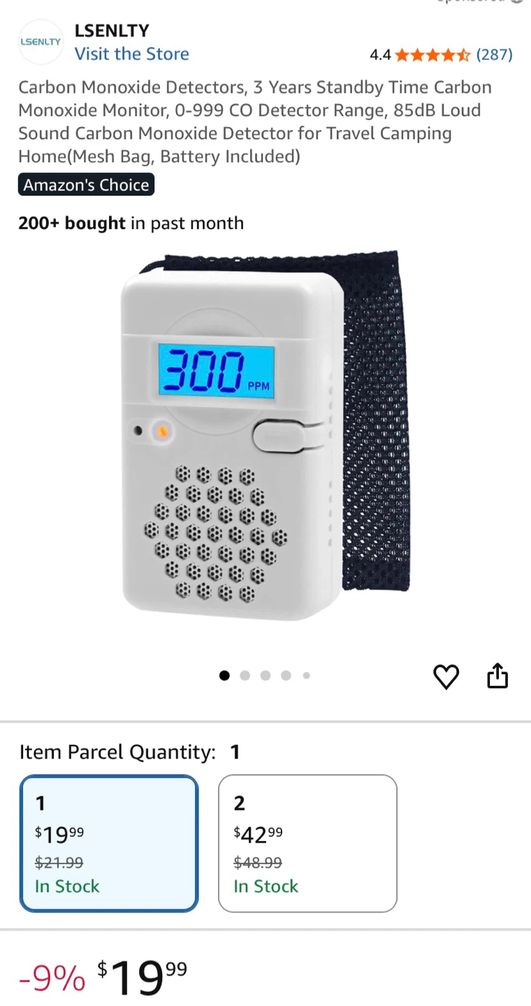LSENLTY Carbon Monoxide Detector