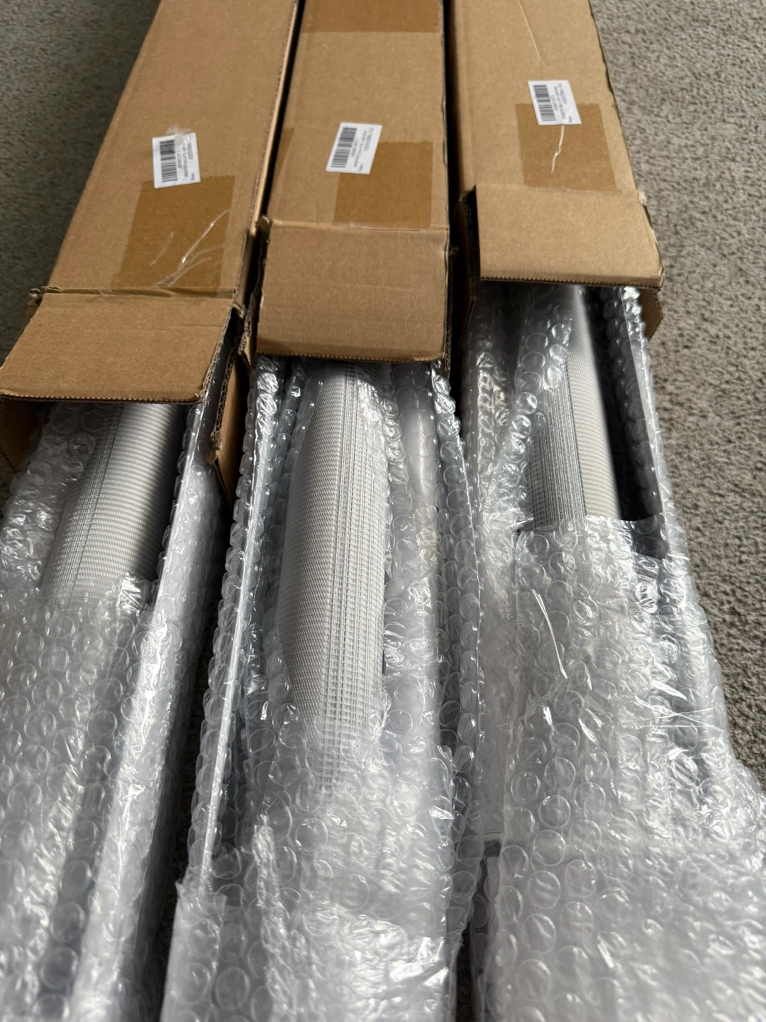 NEW 3X Light Grey Cordless Zebra Blinds, 71”W x 72”H - photo 4