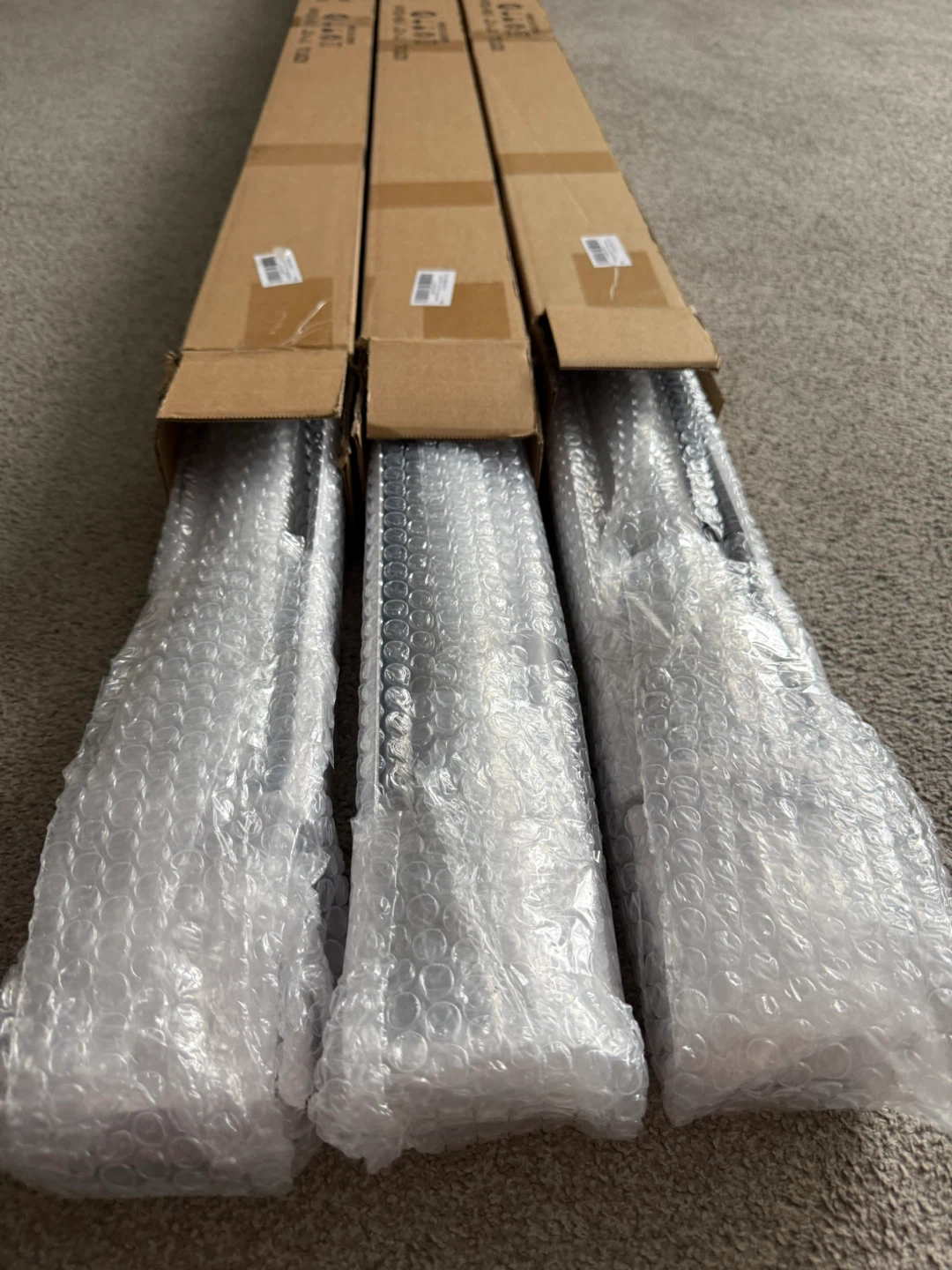 NEW 3X Light Grey Cordless Zebra Blinds, 71”W x 72”H - photo 2