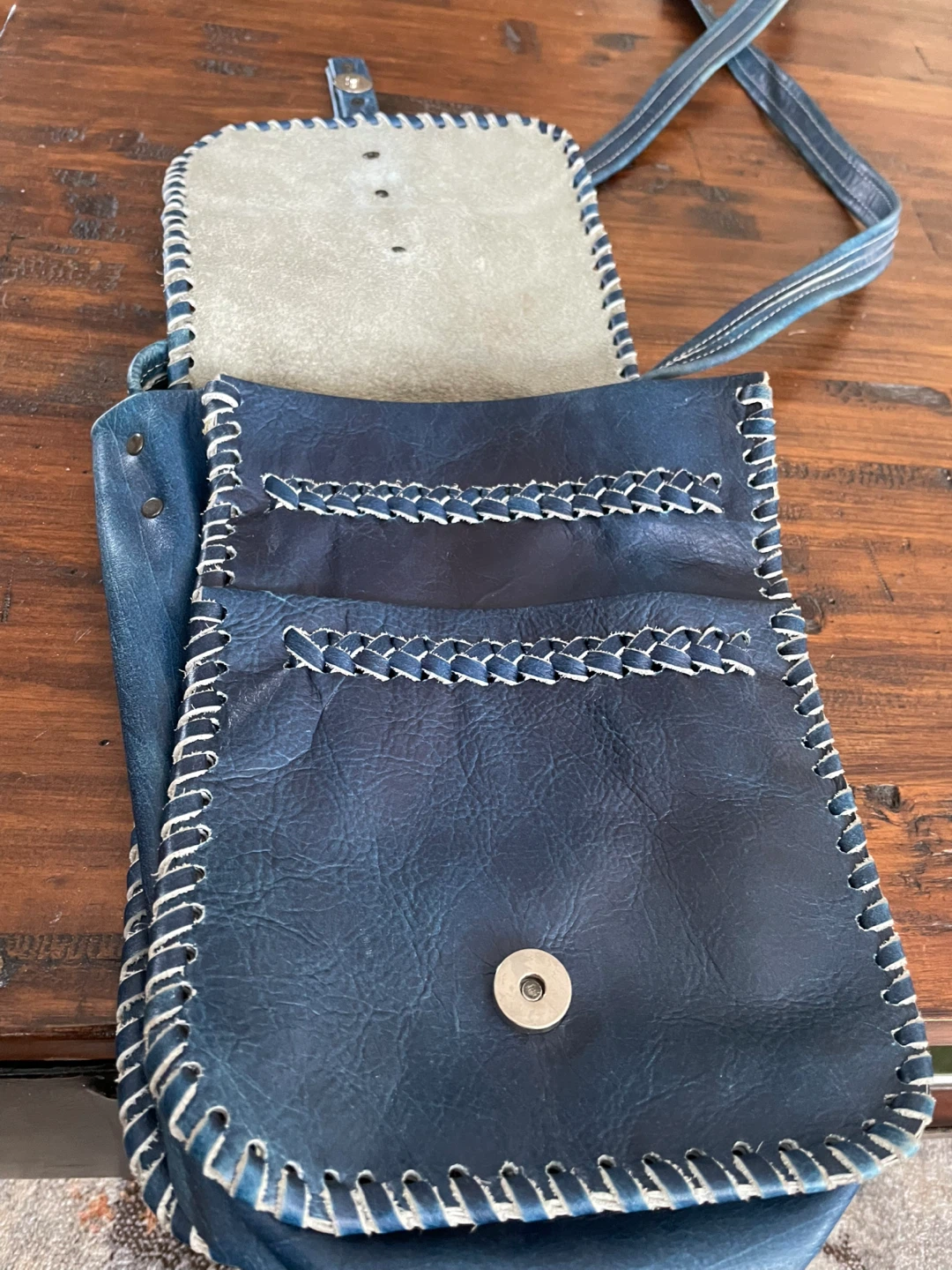 Blue Leather Shoulder Bag - photo 2