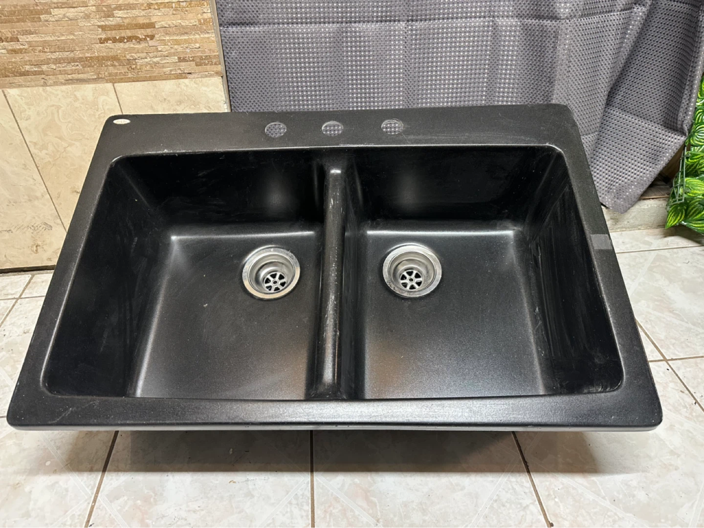 Dekor Black Double-Basin Kitchen Sink