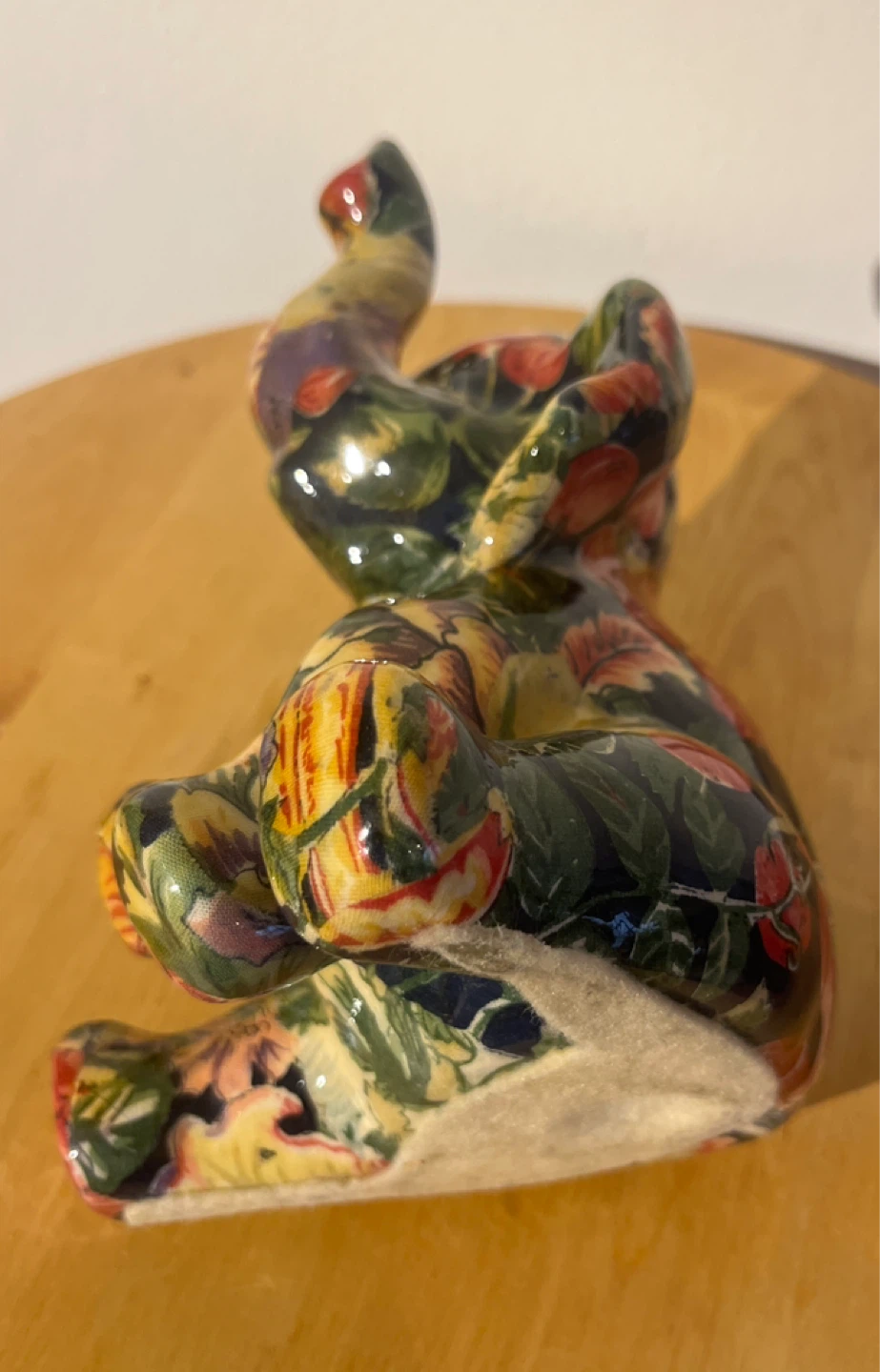 Vintage Ceramic Elephant Figurine with Floral Design - photo 5