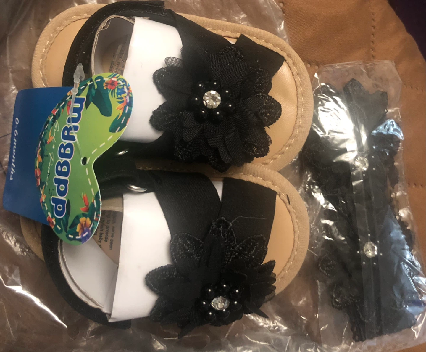 Muddgpp Baby Girl Sandals with Headband o to 6 month - photo 3
