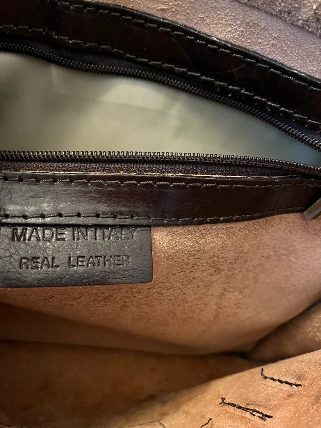 Brown Leather Messenger Briefcase Bag Made in Italy - photo 2