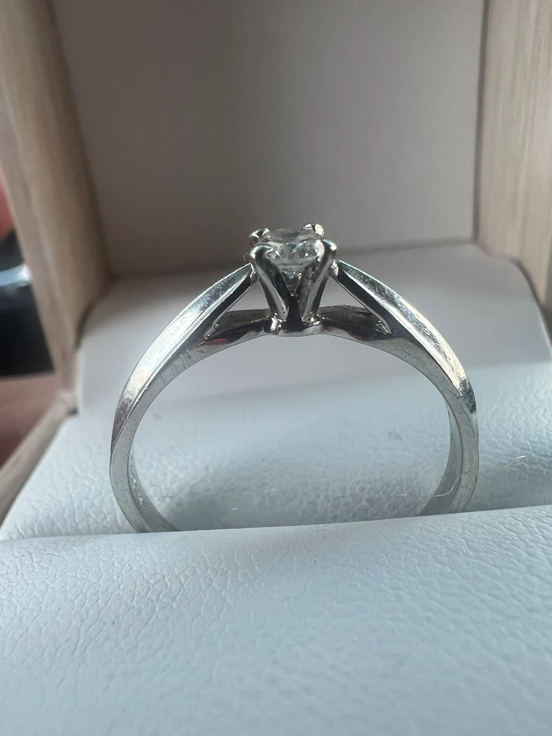 Platinum 950 Diamond Ring with 0.16 carat diamond - photo 2