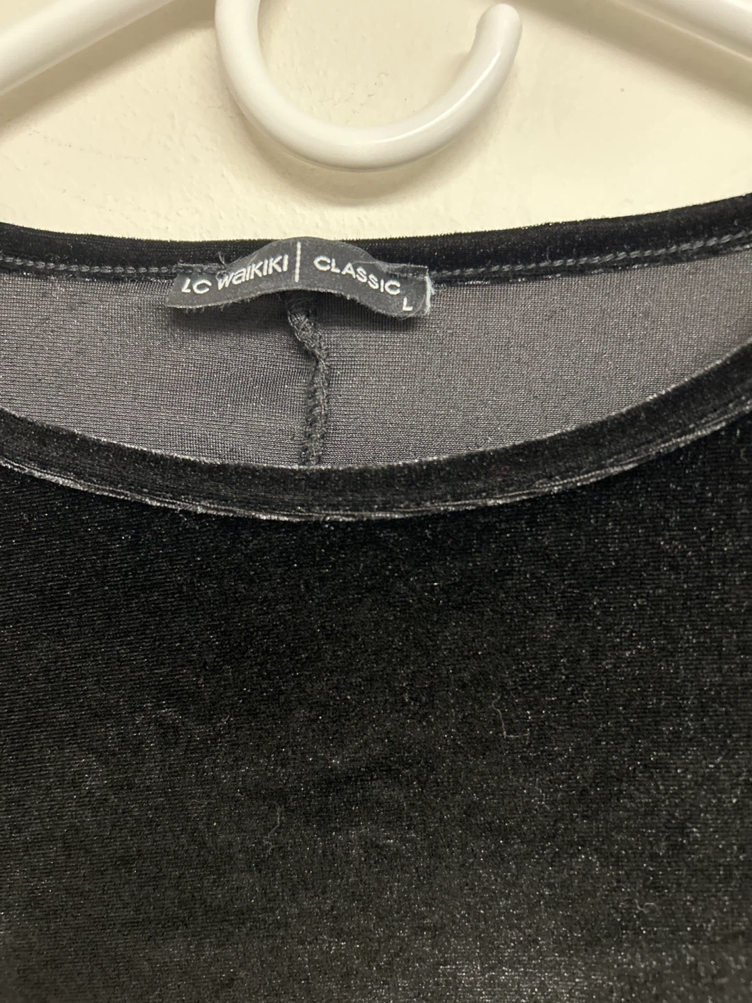 LC Waikiki Classic Black Velvet Blouse - Size L - photo 2