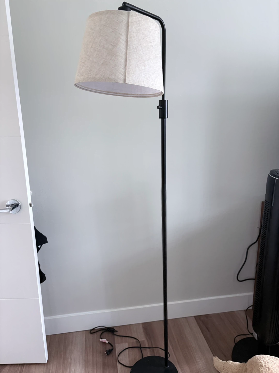 Floor Lamp with Beige Linen Shade