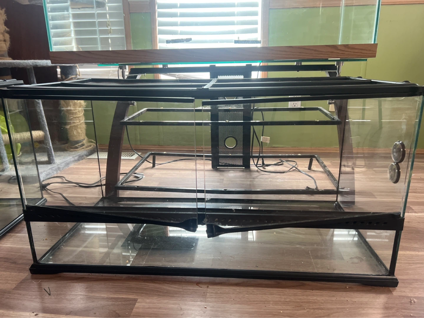 Glass Terrarium Tank with Front Opening Doors  35 x 17.5 x 17.5