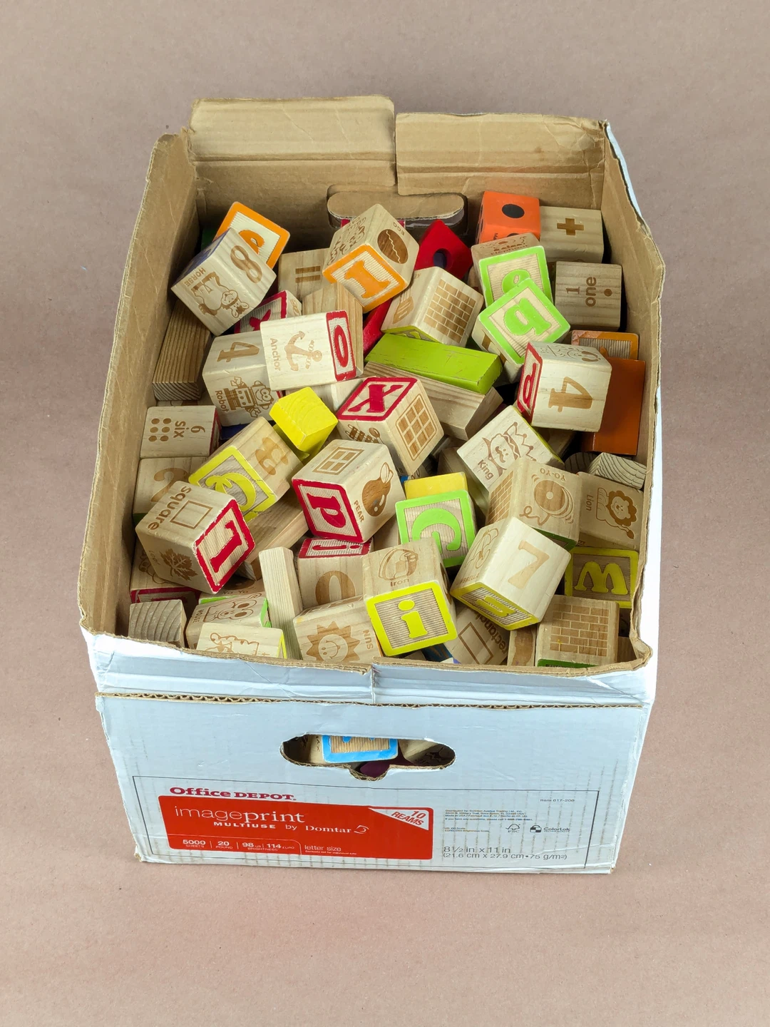Wooden Building Blocks and Toy Vehicle Set