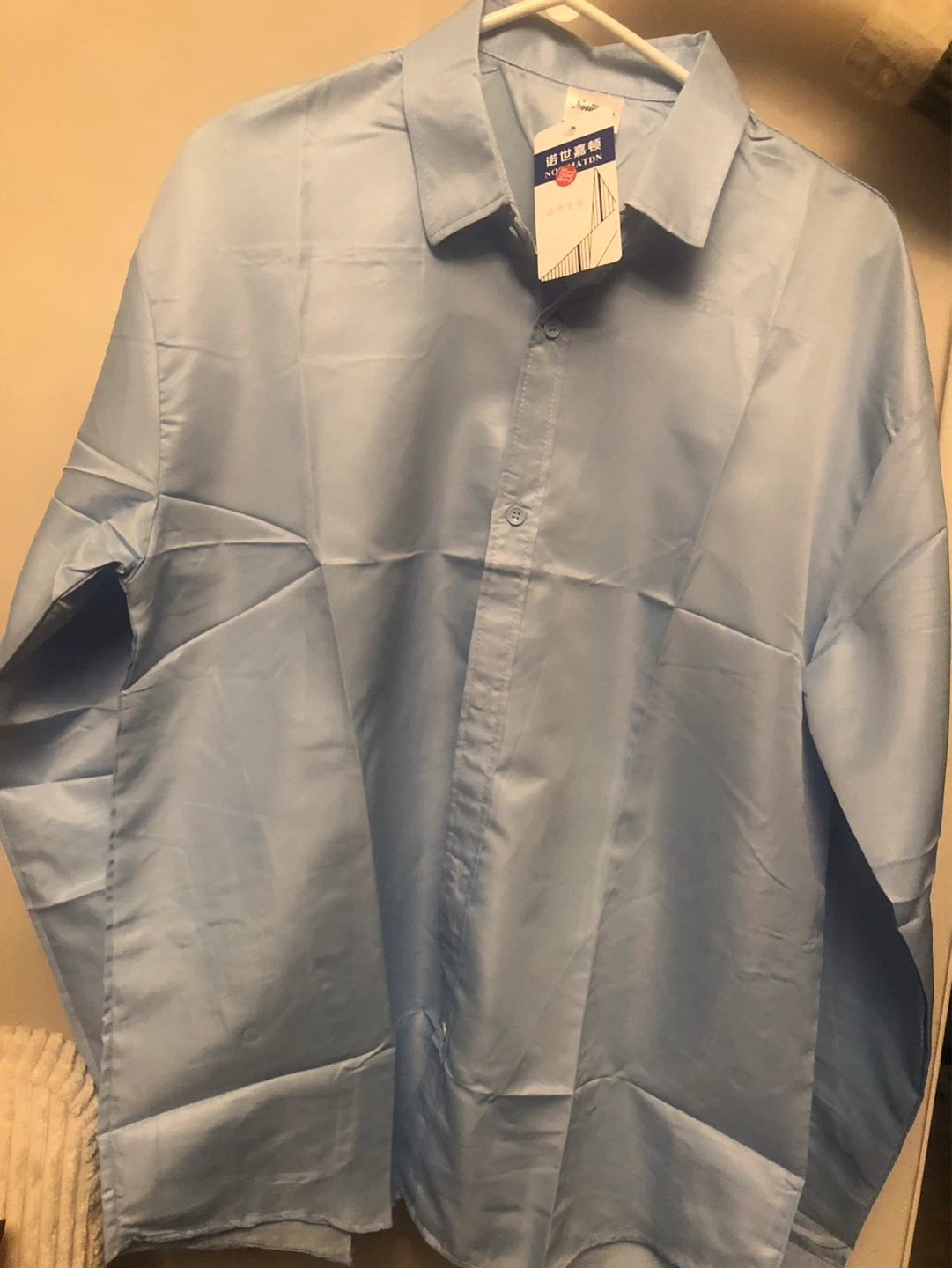 Nosijatdn Light Blue Button-Up Shirt - Size XXL - photo 3