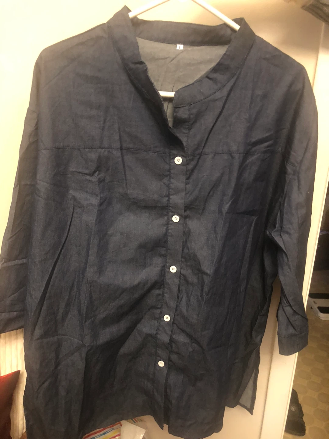 Blue Denim Shirt 3 quarter sleaves