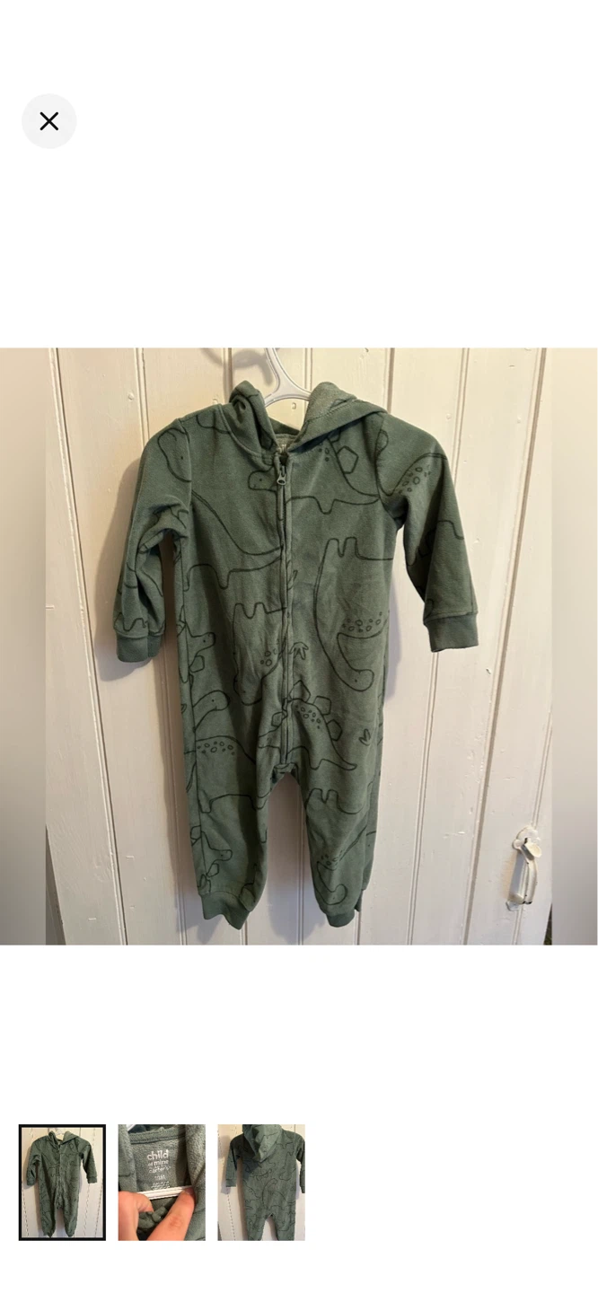 Child of Mine by Carter's Dinosaur Footed Pajamas - 18M