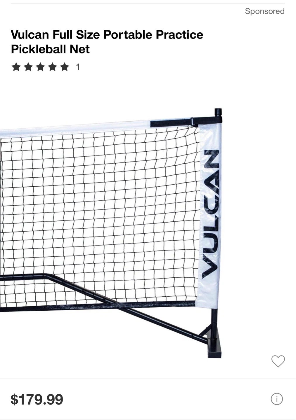 Vulcan Full Size Portable Practice Pickleball Net - photo 2