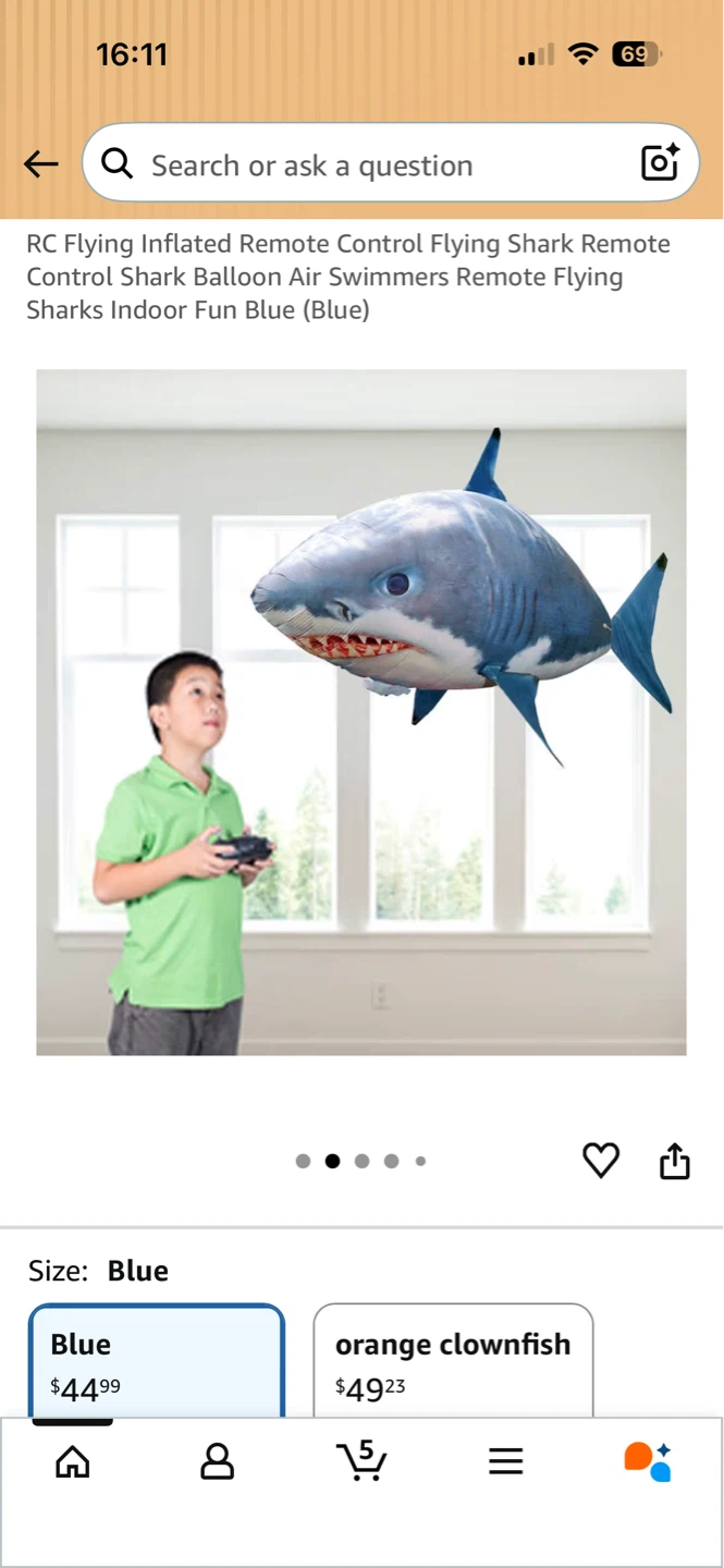 RC Flying Inflatable Remote Control Shark Balloon Air Swimmers