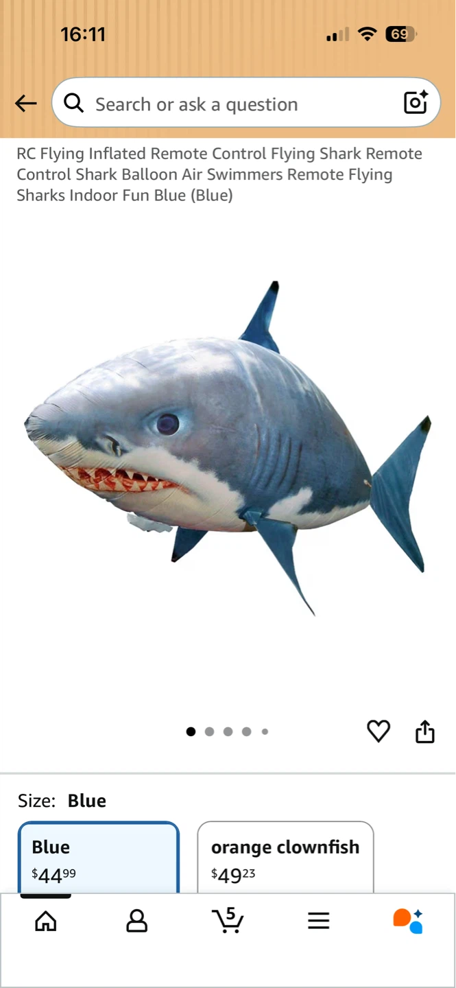 RC Flying Inflatable Remote Control Shark Balloon Air Swimmers - photo 2