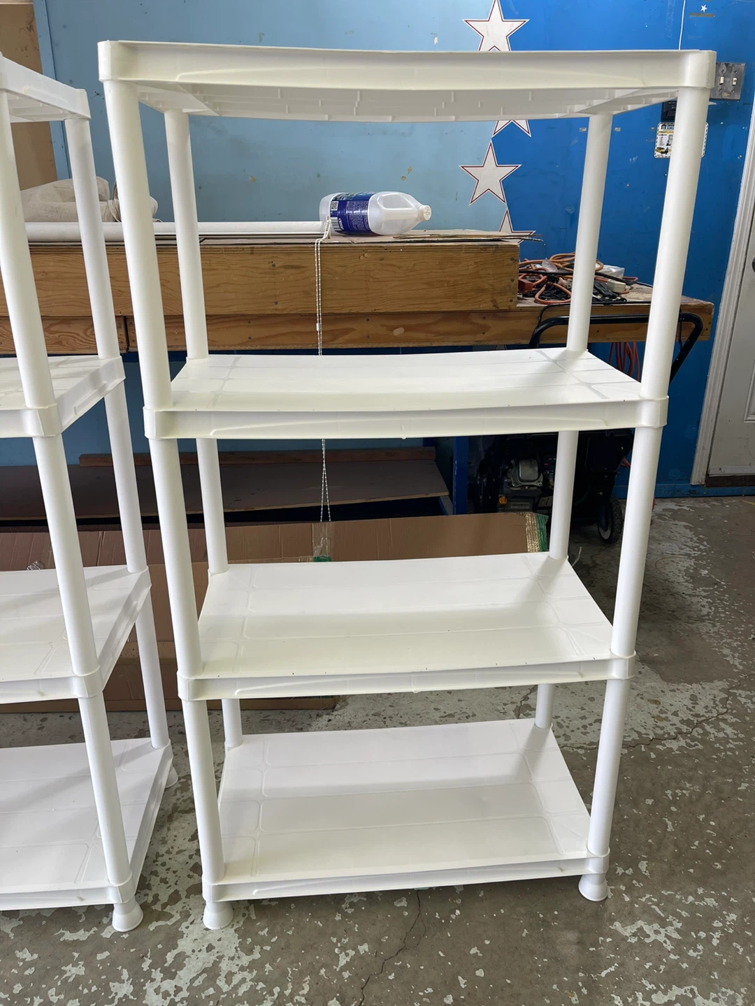 3-White Plastic Shelving Units - photo 3