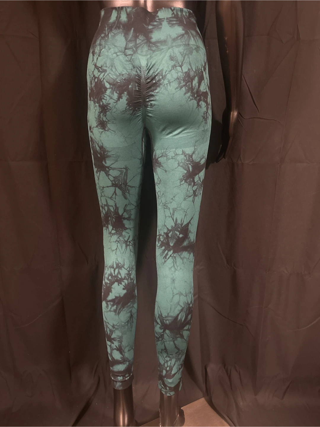 Teal & Black Tie-Dye Leggings - photo 2