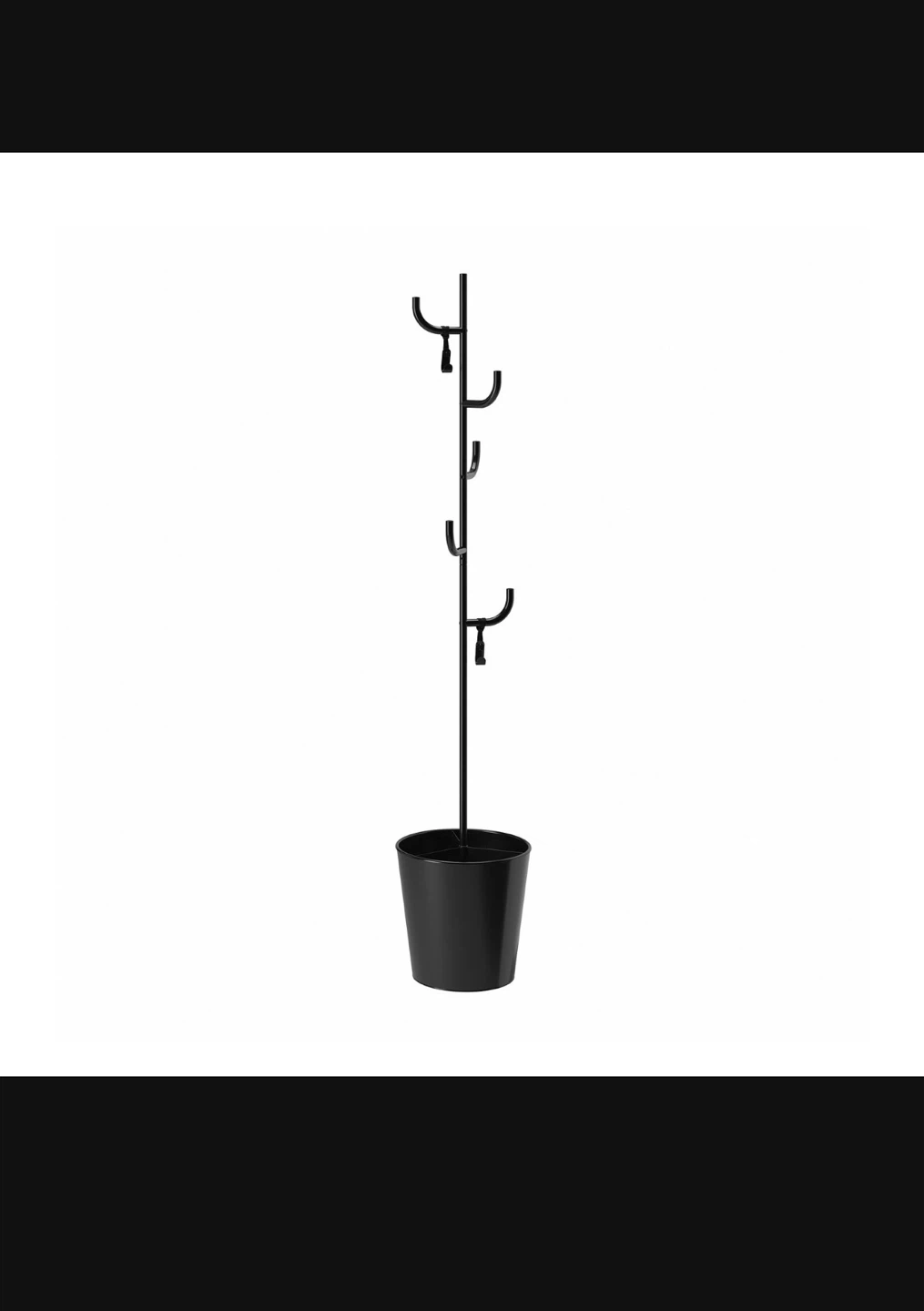 Ikea Black Metal Coat Rack with Umbrella Stand