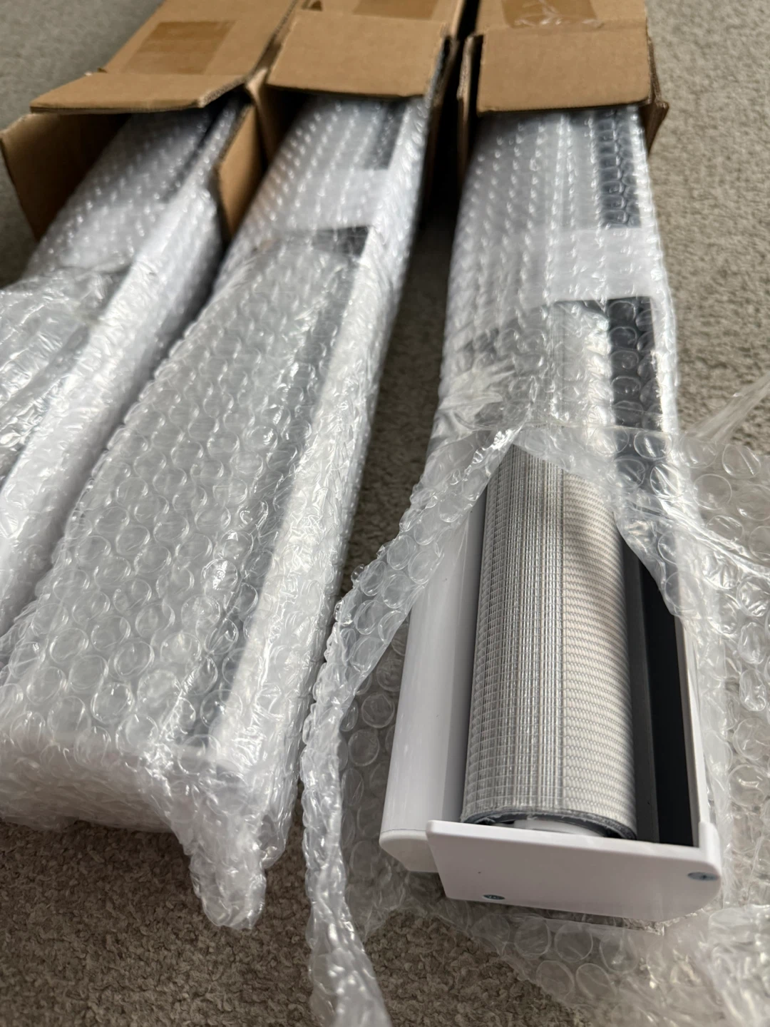 NEW 3X Light Grey Cordless Zebra Blinds, 67”W x 72”H - photo 3
