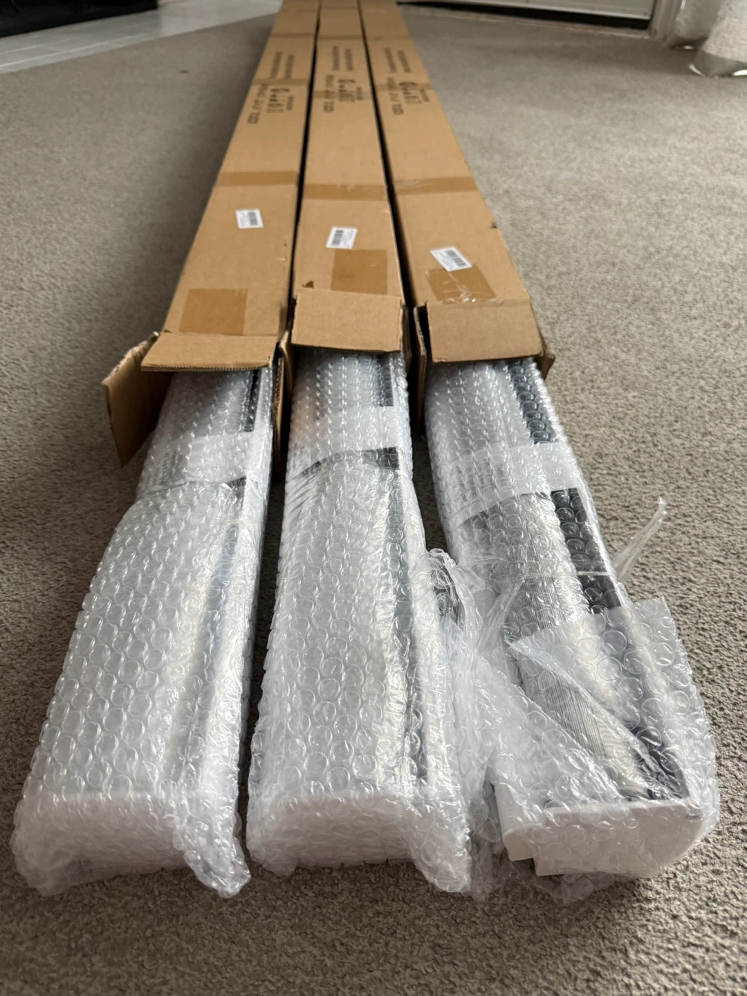 NEW 3X Light Grey Cordless Zebra Blinds, 67”W x 72”H - photo 2