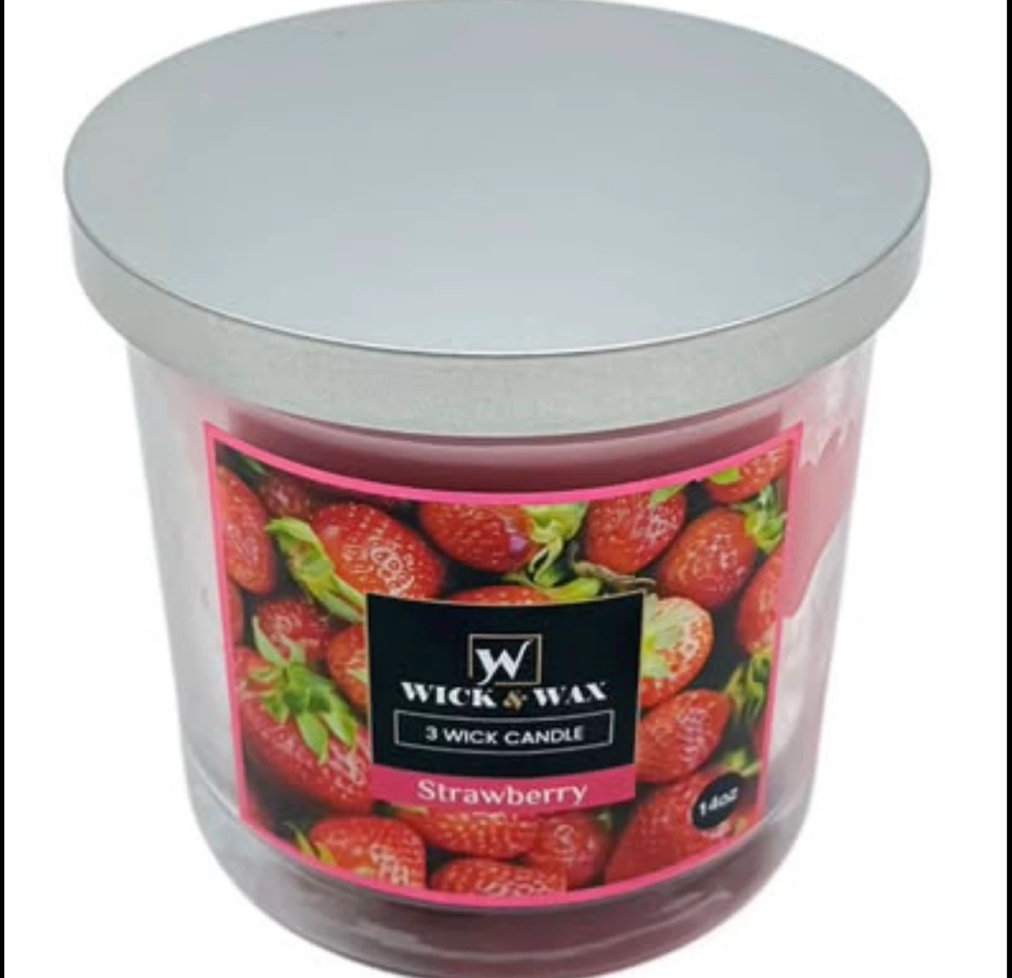 Wick & Wax scented candles, 14 oz. Strawberry