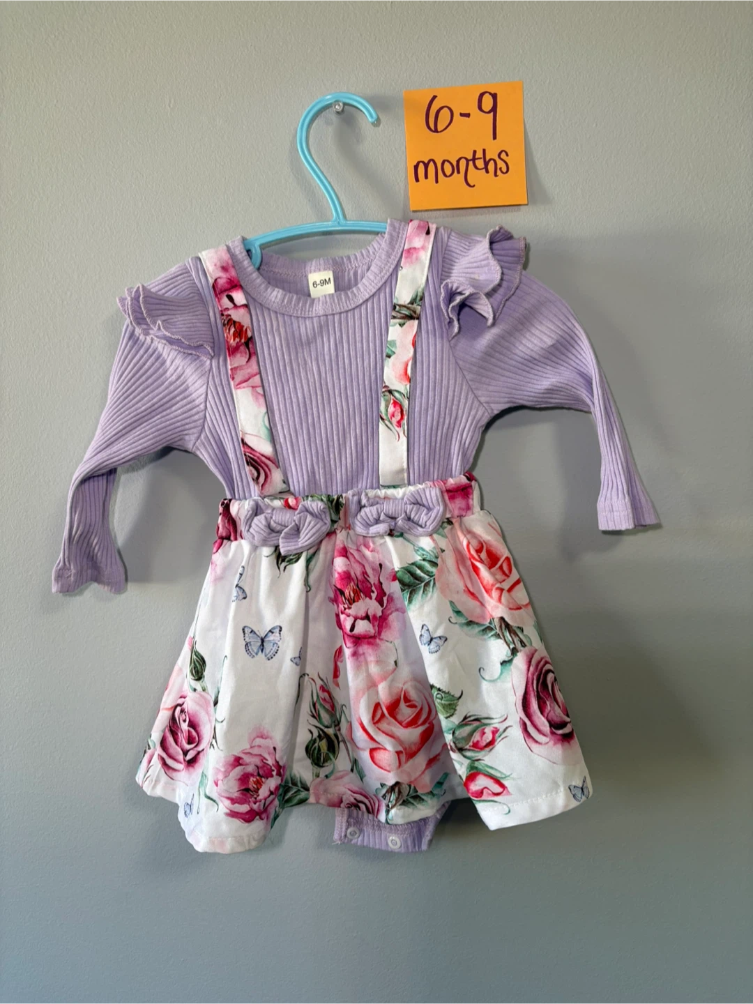 Baby Girl Dress - 6-9 Months - Purple Floral