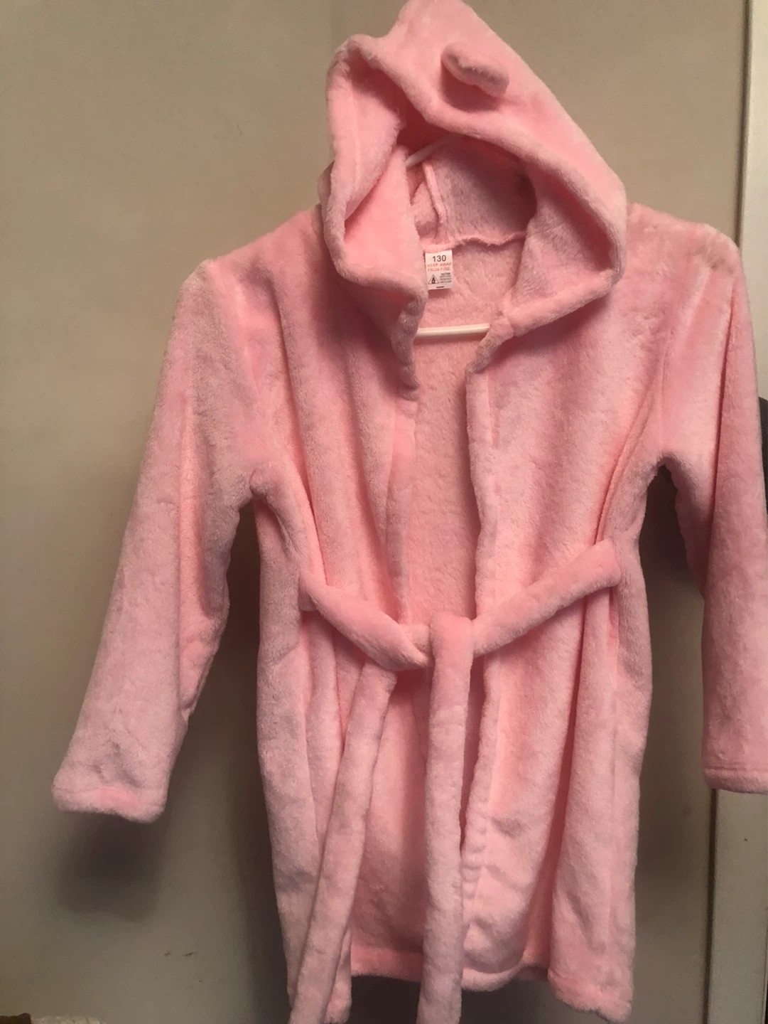 Pink Hooded Robe with Ears - Size 130 - photo 2