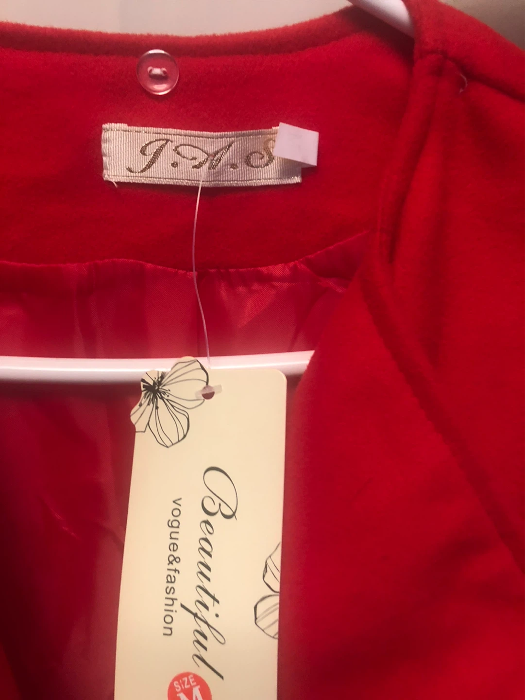 J.A.S. Red Double-Breasted Coat - Size M - photo 2