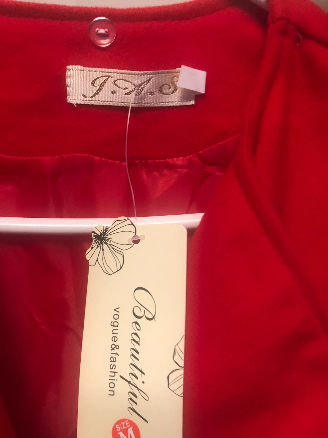 J.A.S. Red Double-Breasted Coat - Size M - photo 3