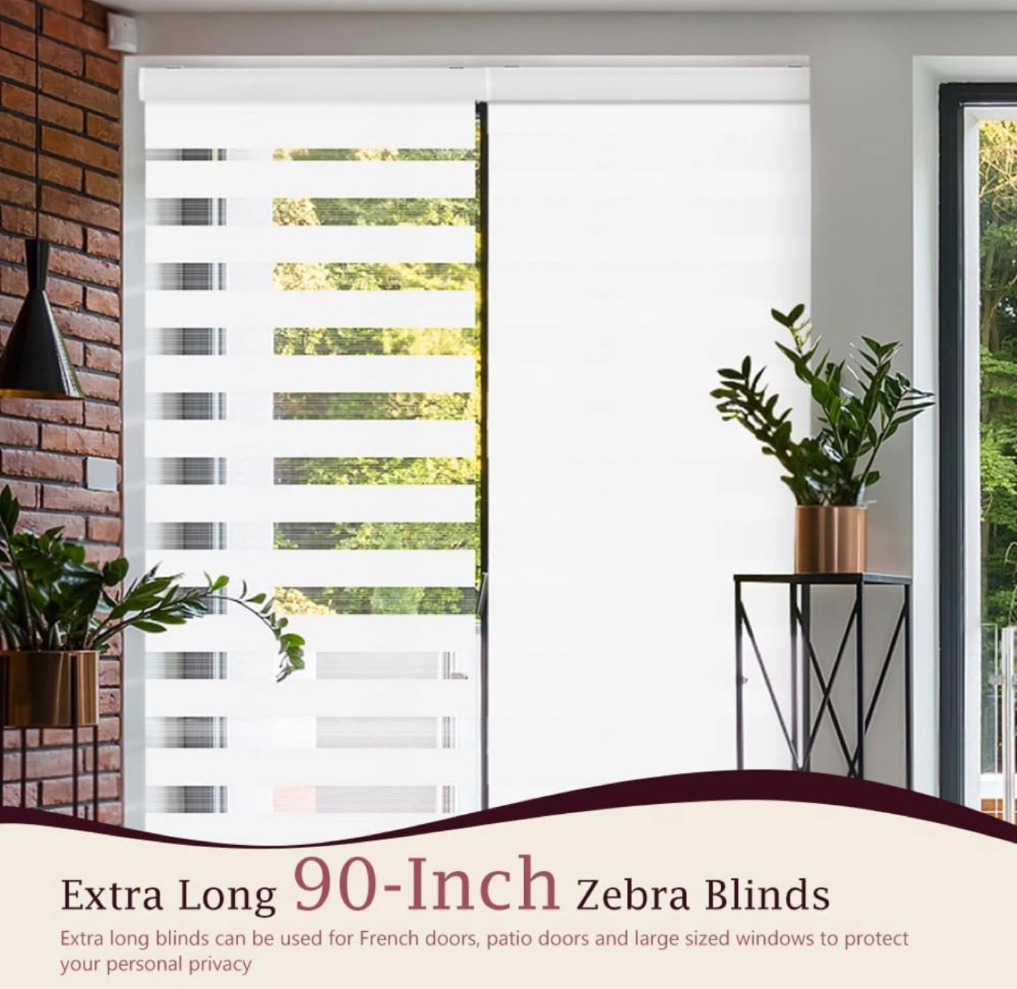 NEW 2X White Cordless Zebra Blinds, 61”W x 90”H - photo 5