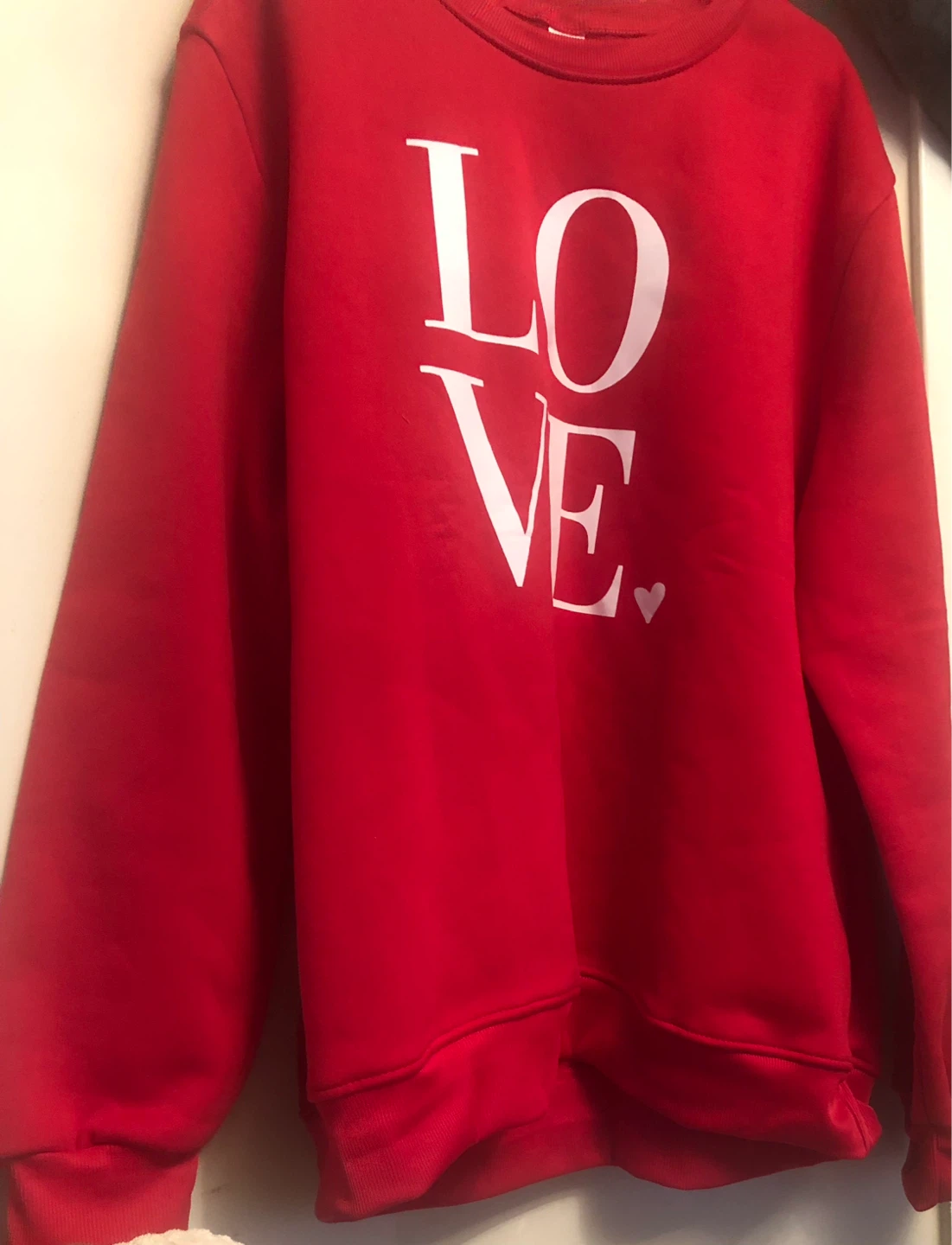 Red "LOVE" Graphic Crewneck Sweatshirt