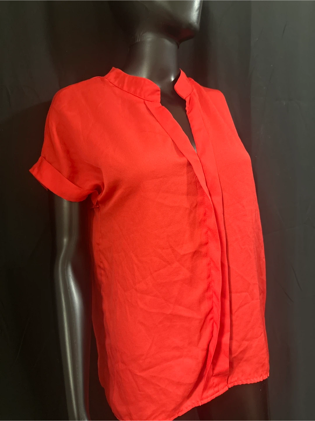 Women's Orange Short Sleeve Blouse