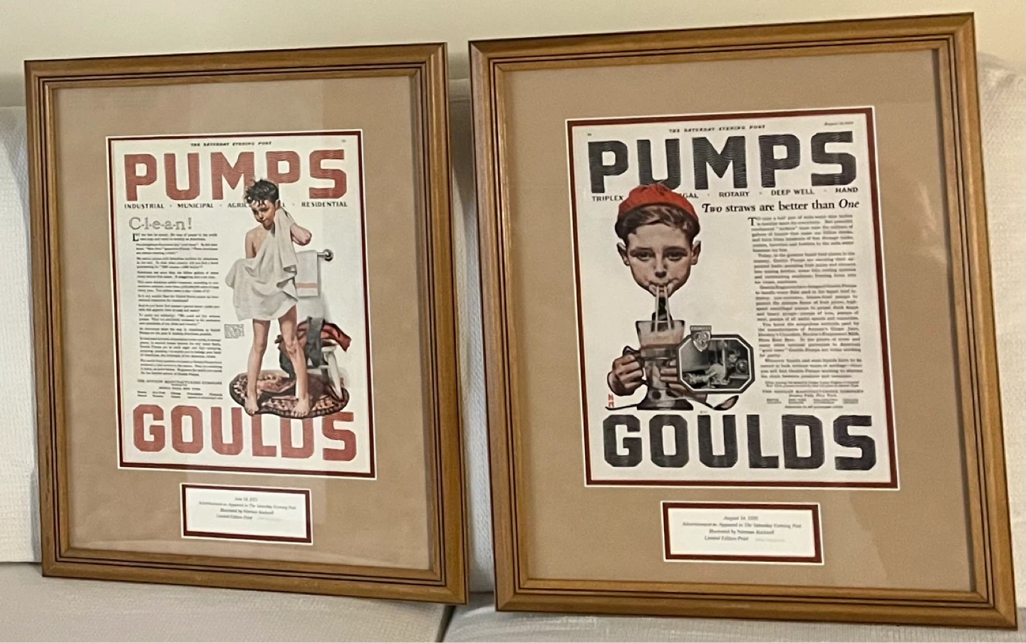 Norman Rockwell Advertisement Limited Edition Prints (Set of 2)