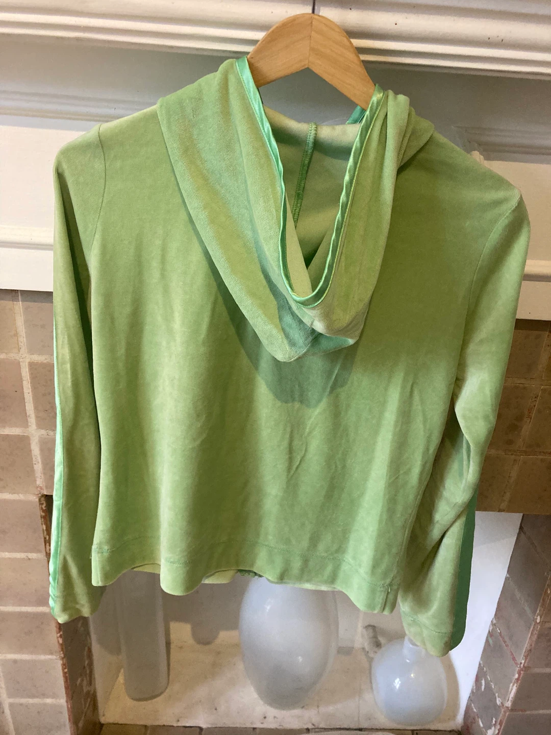La Vie En Rose Green Velour Zip-Up Hoodie - photo 2