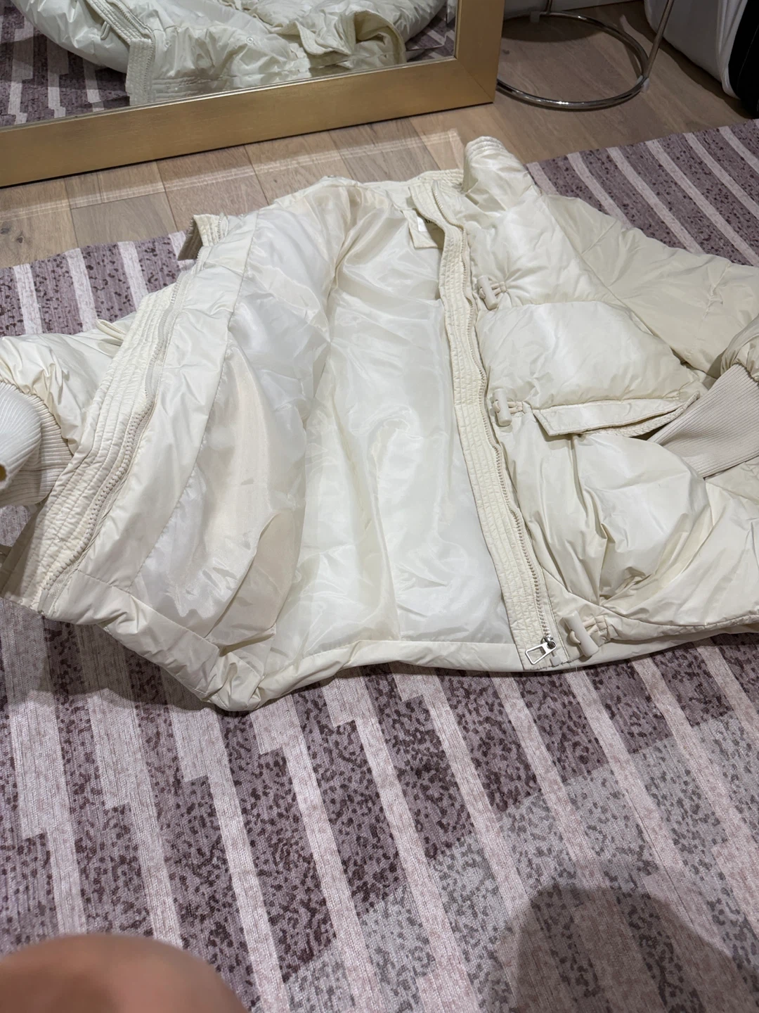 Cream Puffer Jacket - Size M